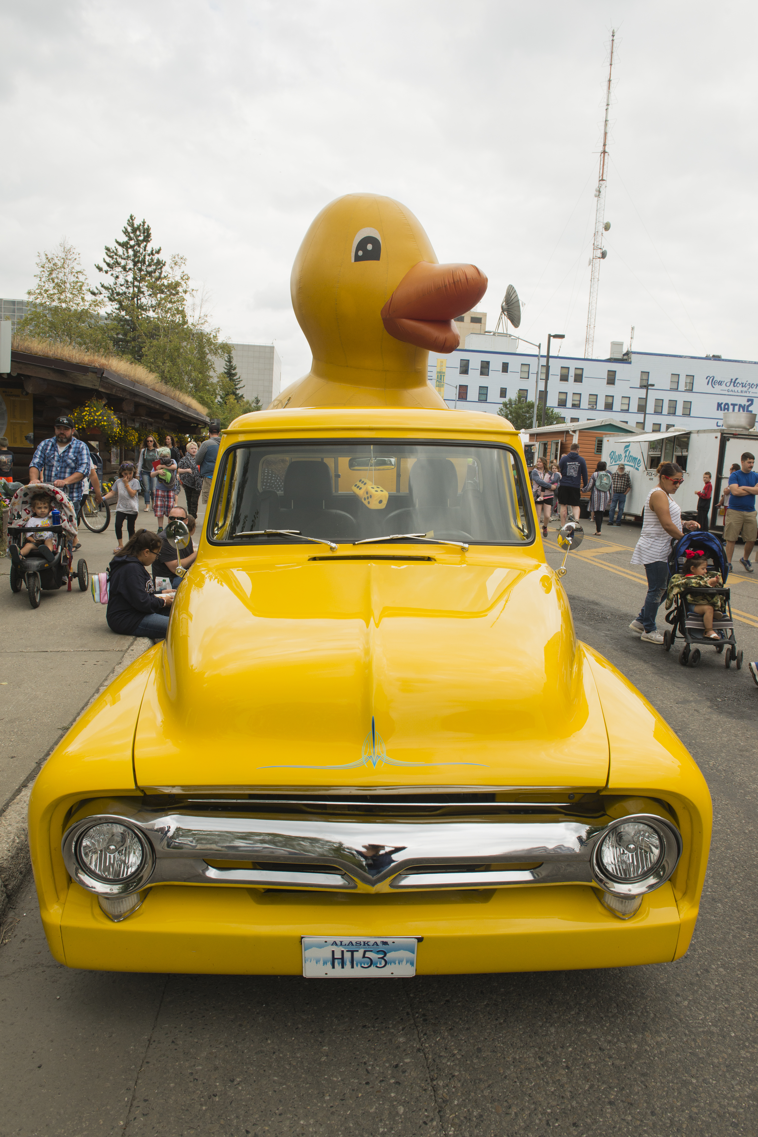 Crowd watching the Golden Days Rubber Duckie Race